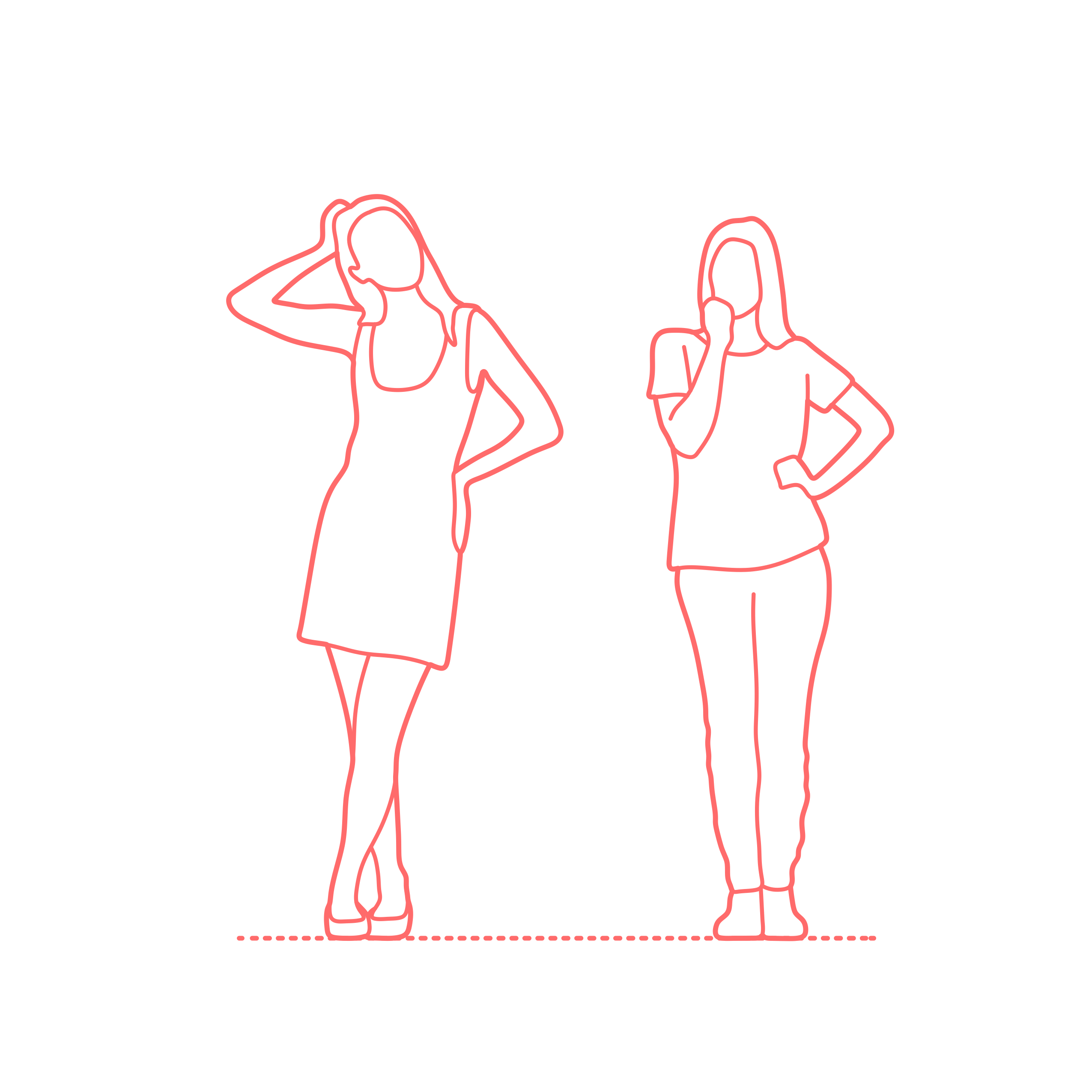 Humans Poses Thinking Women Standing Outline Svg Vector Free Vectors